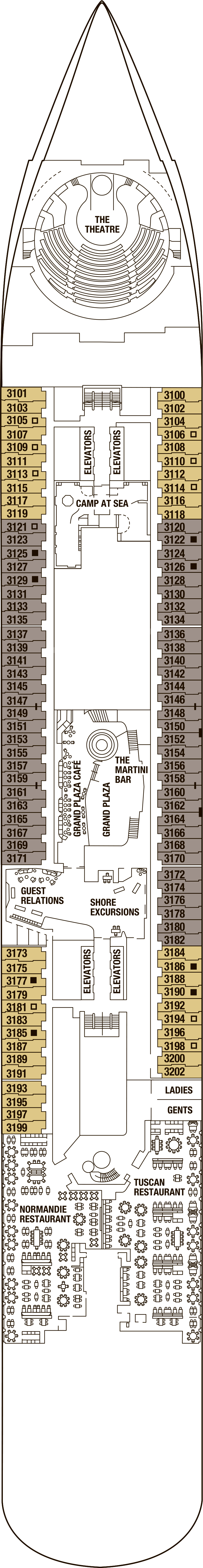 Deck 3 deck plan for Celebrity Edge