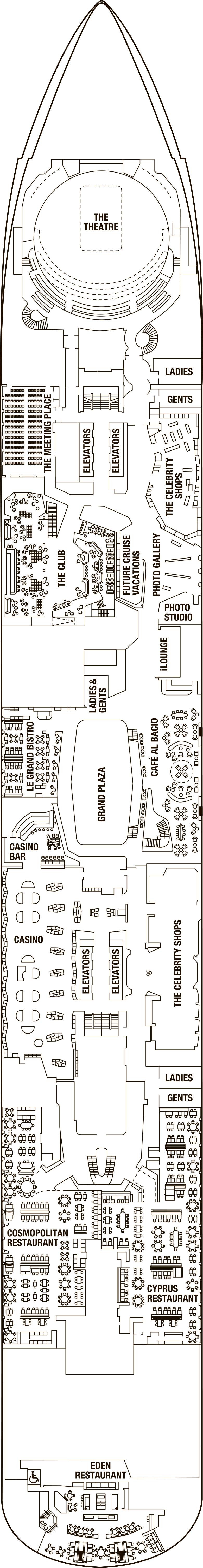 Deck 4 deck plan for Celebrity Edge