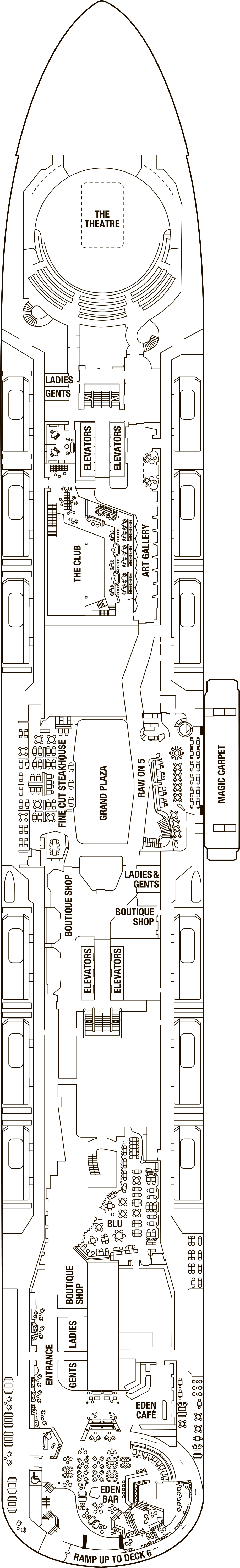 Deck 5 deck plan for Celebrity Edge