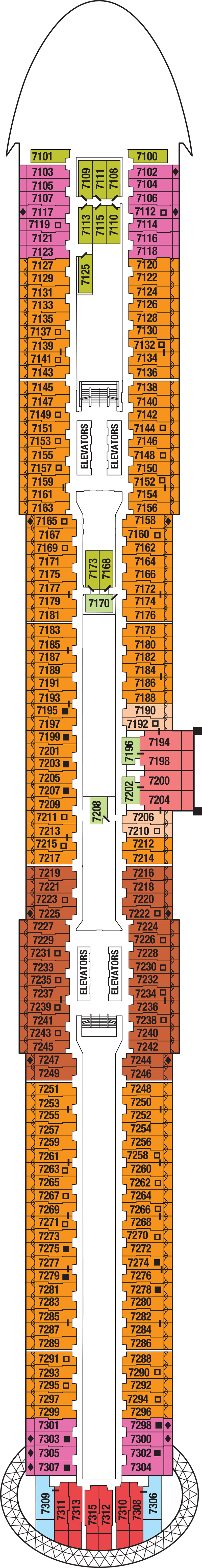 Deck 7 deck plan for Celebrity Edge