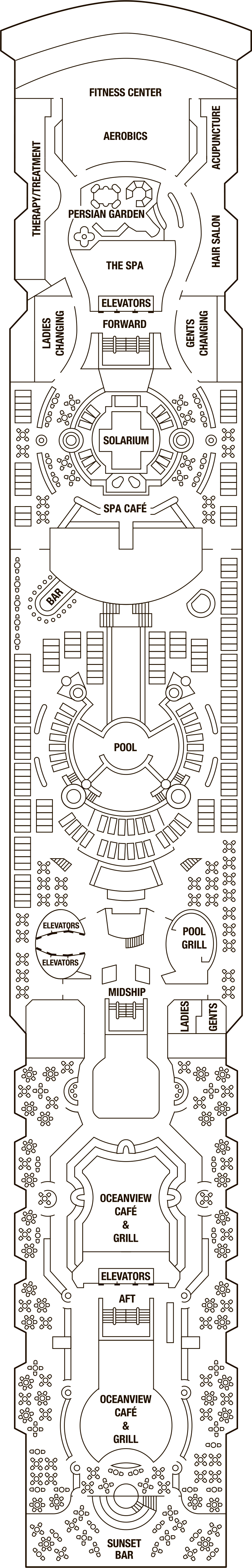 Deck 10 deck plan for Celebrity Constellation