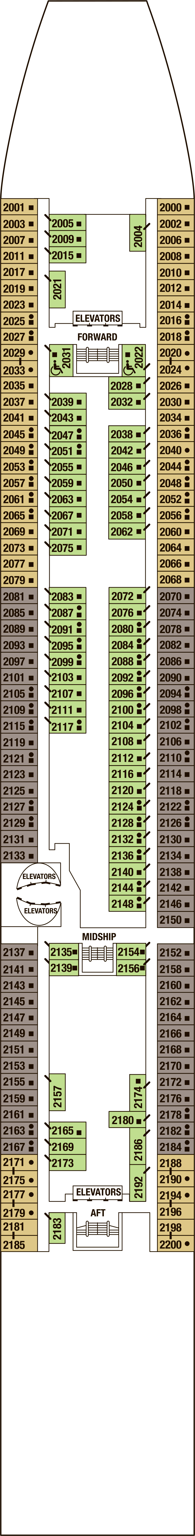 Deck 2 deck plan for Celebrity Constellation