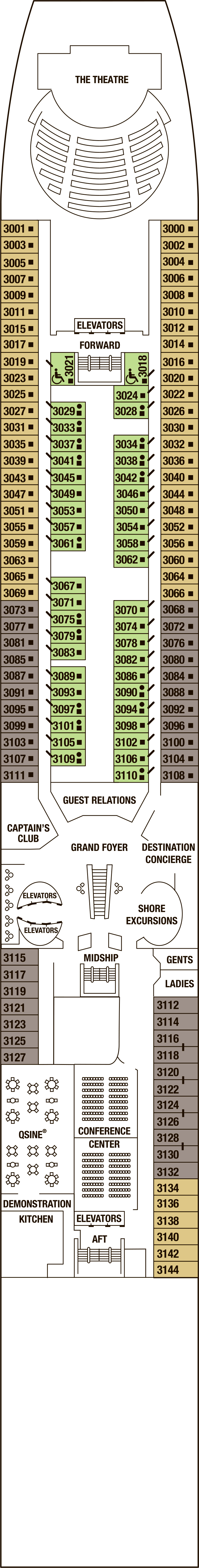 Deck 3 deck plan for Celebrity Constellation