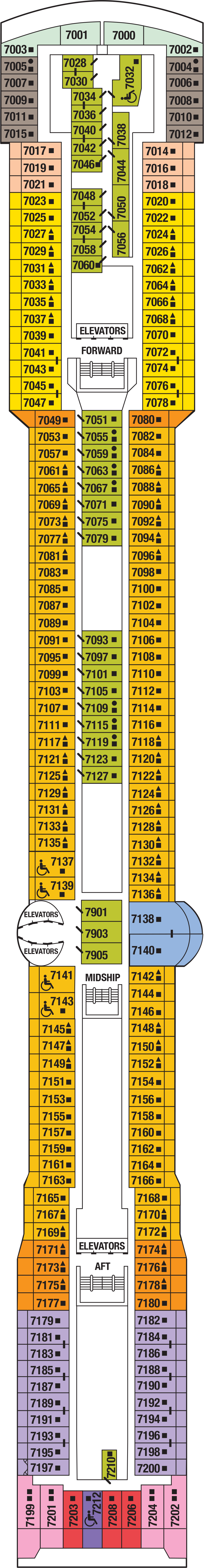 Deck 7 deck plan for Celebrity Constellation