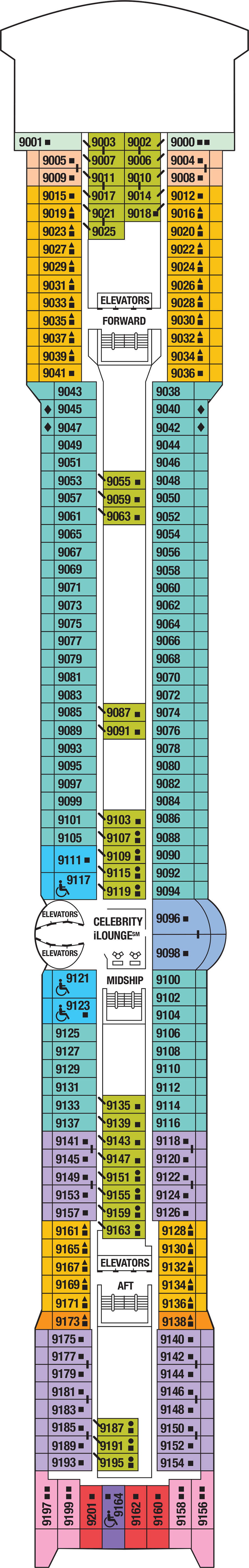 Deck 9 deck plan for Celebrity Constellation