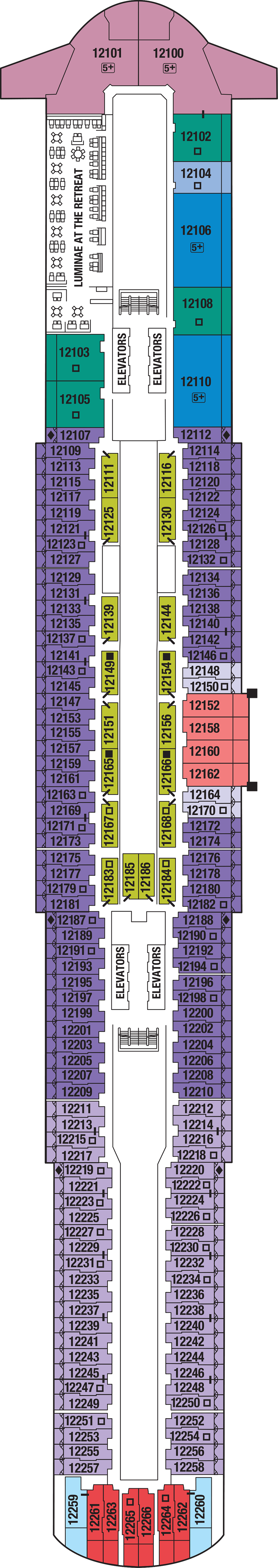 Deck 12 deck plan for Celebrity Apex