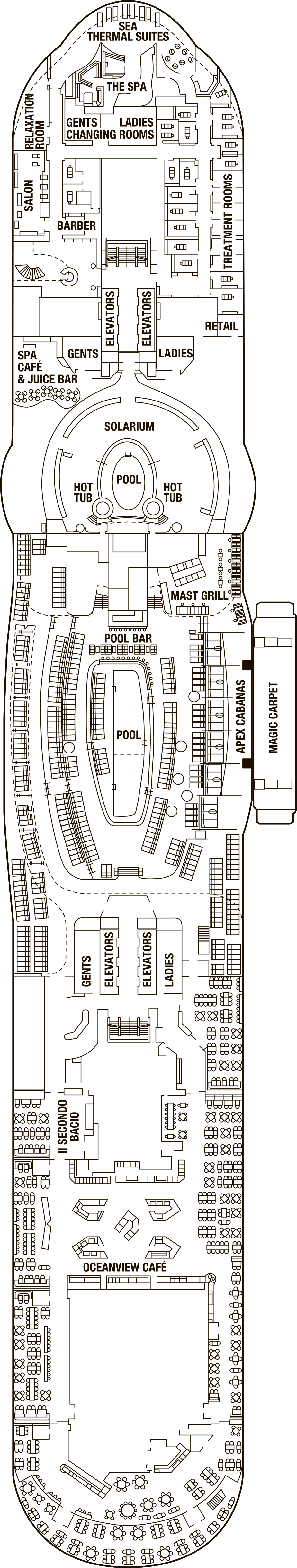 Deck 14 deck plan for Celebrity Apex