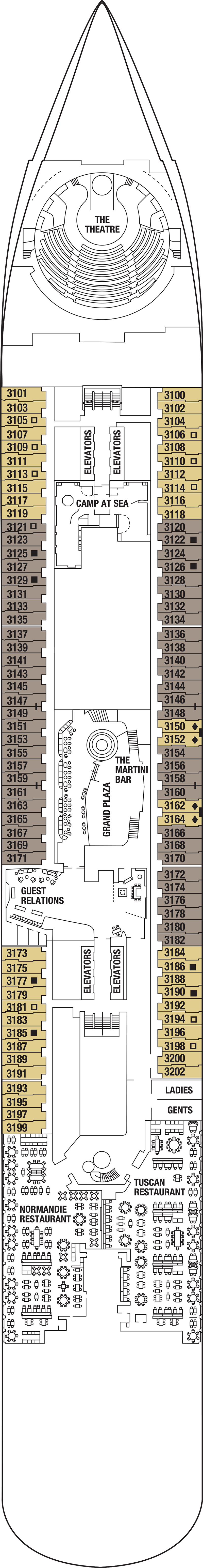 Deck 3 deck plan for Celebrity Apex