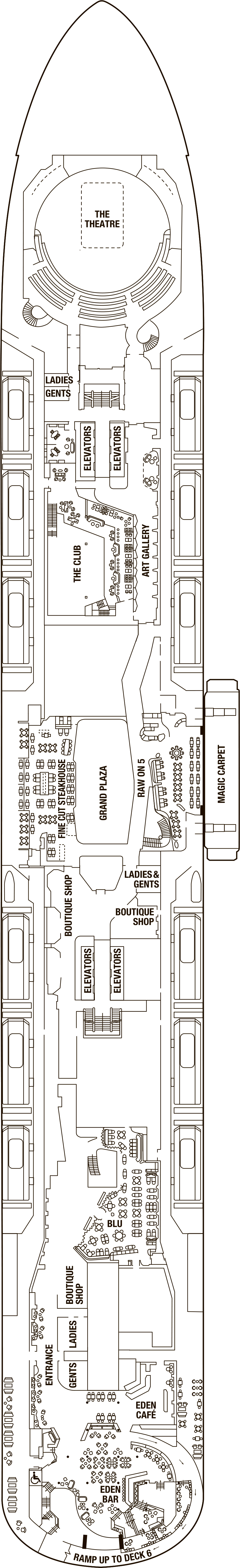 Deck 5 deck plan for Celebrity Apex