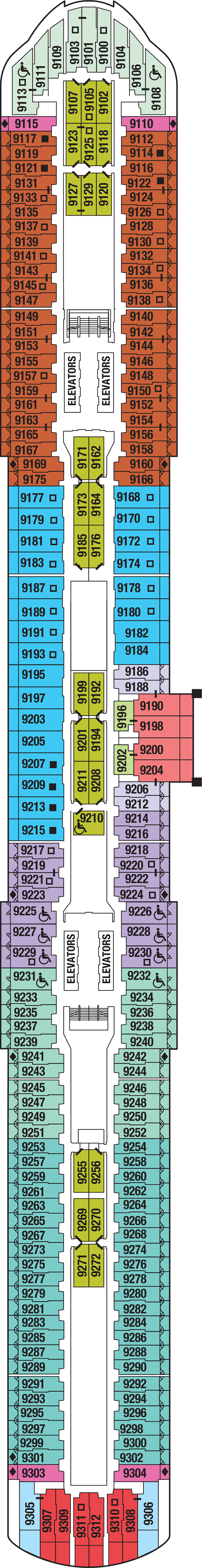Deck 9 deck plan for Celebrity Apex