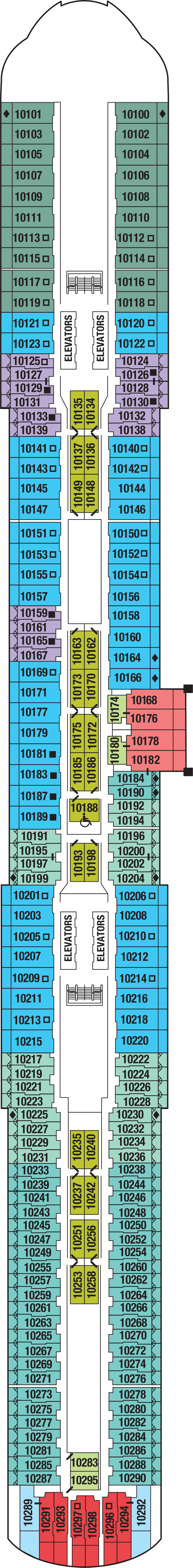 Deck 10 deck plan for Celebrity Beyond