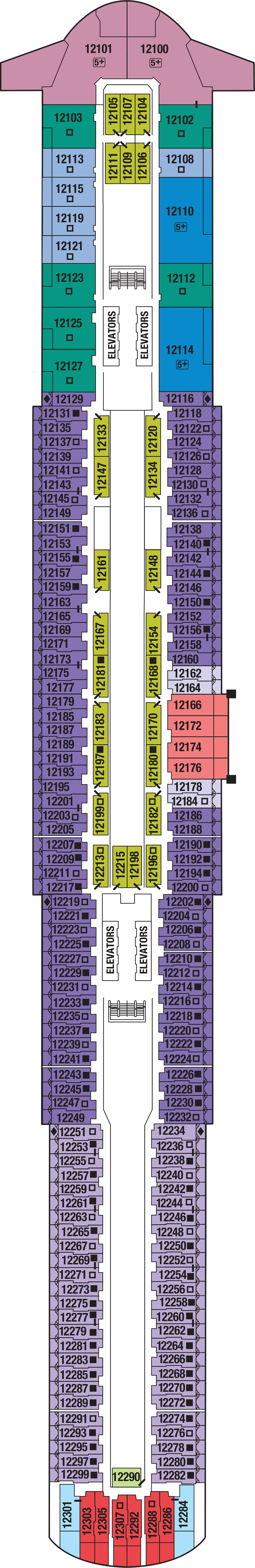 Deck 12 deck plan for Celebrity Beyond