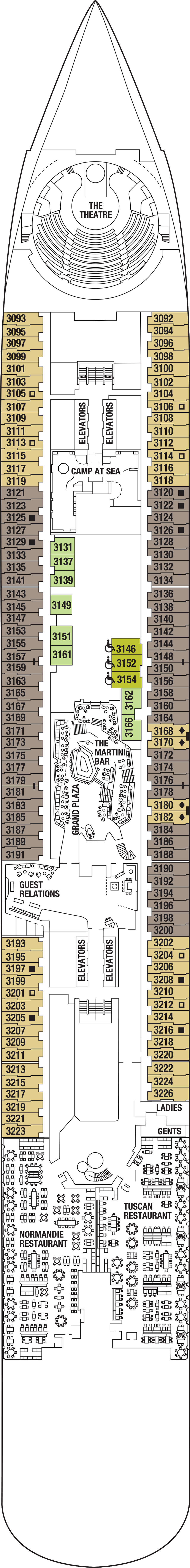 Deck 3 deck plan for Celebrity Beyond