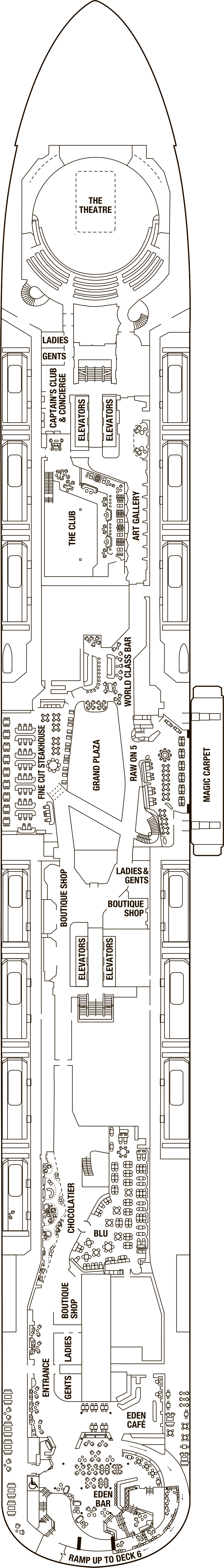 Deck 5 deck plan for Celebrity Beyond