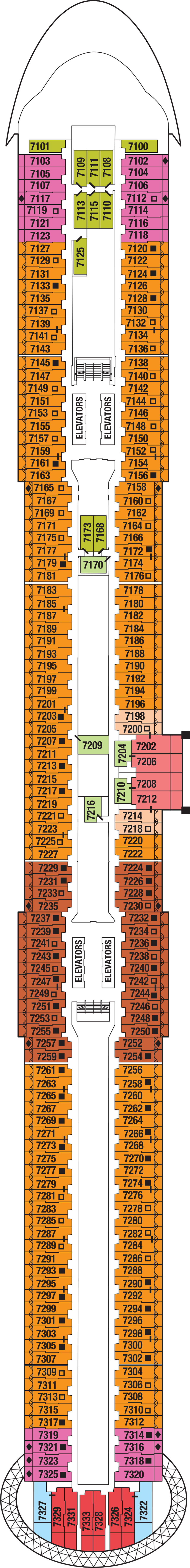 Deck 7 deck plan for Celebrity Beyond