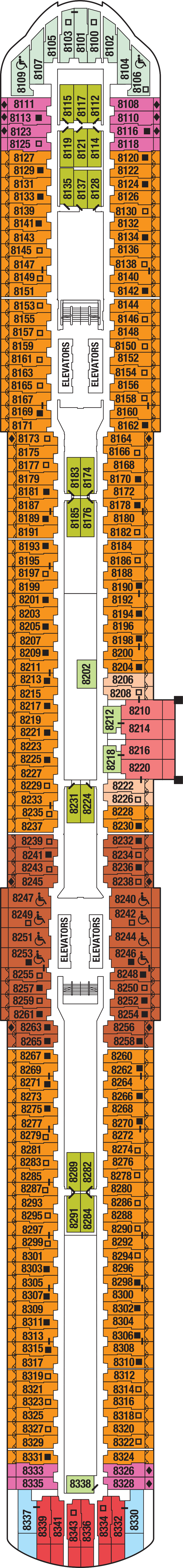 Deck 8 deck plan for Celebrity Beyond