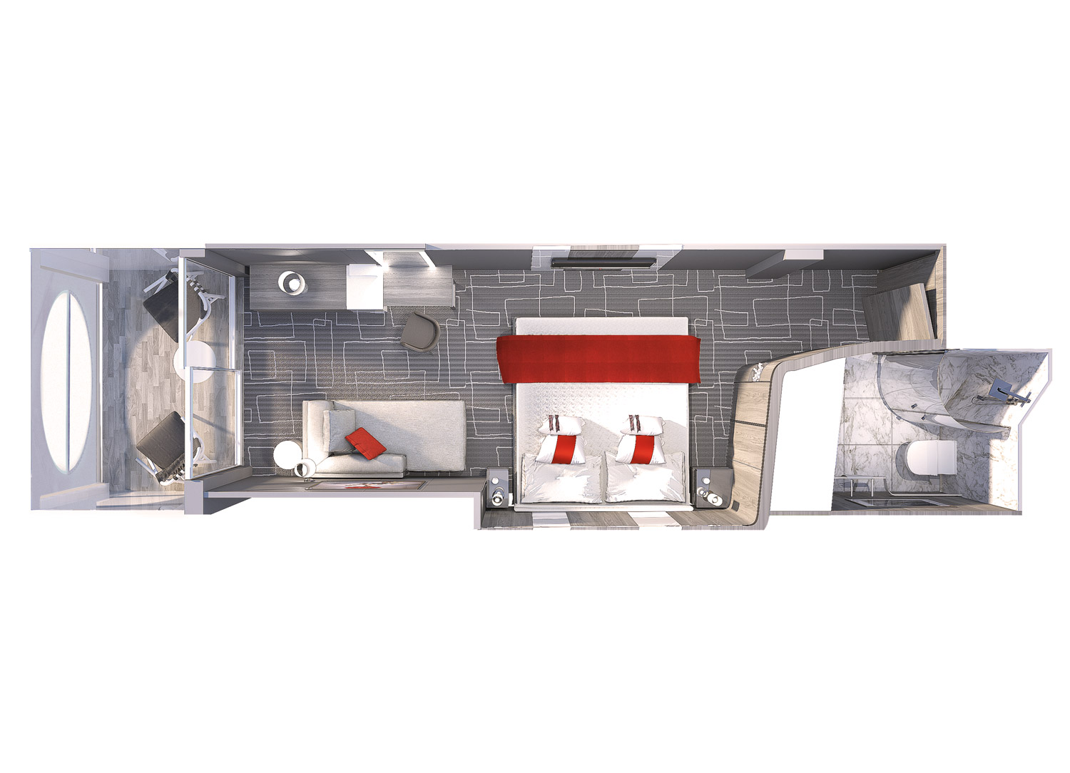 Deluxe Porthole View with Veranda - Schematic
