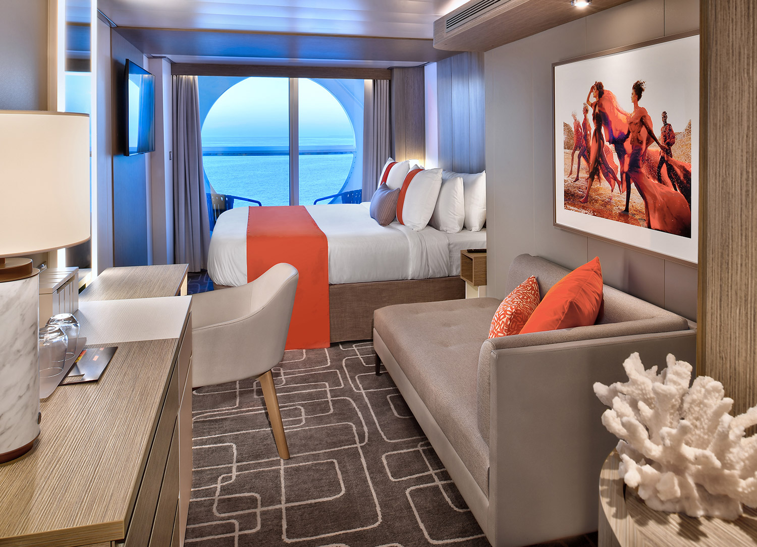 Deluxe Porthole View with Veranda - Bedroom