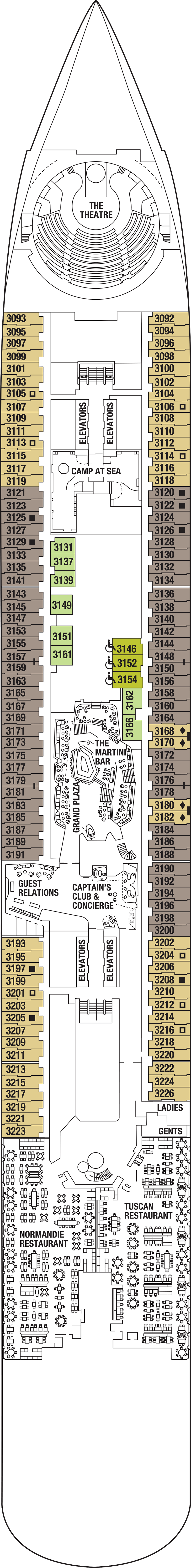 Deck 3 deck plan for Celebrity Ascent