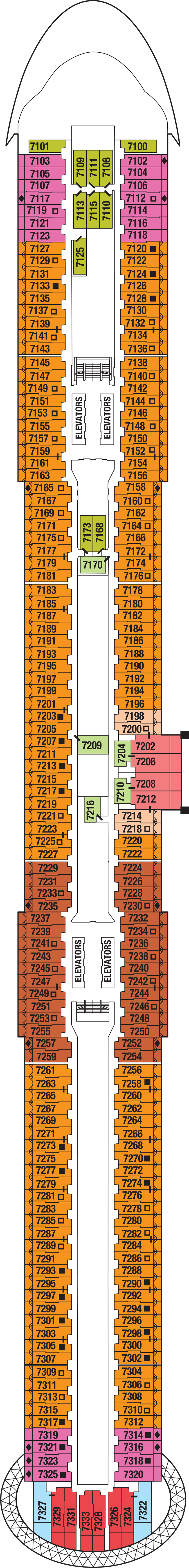 Deck 7 deck plan for Celebrity Ascent