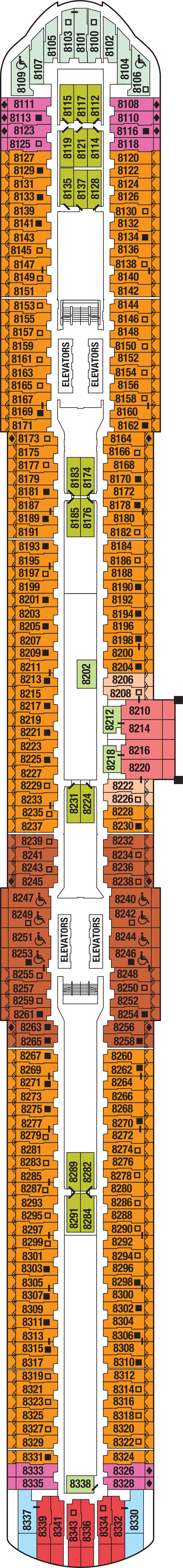 Deck 8 deck plan for Celebrity Ascent