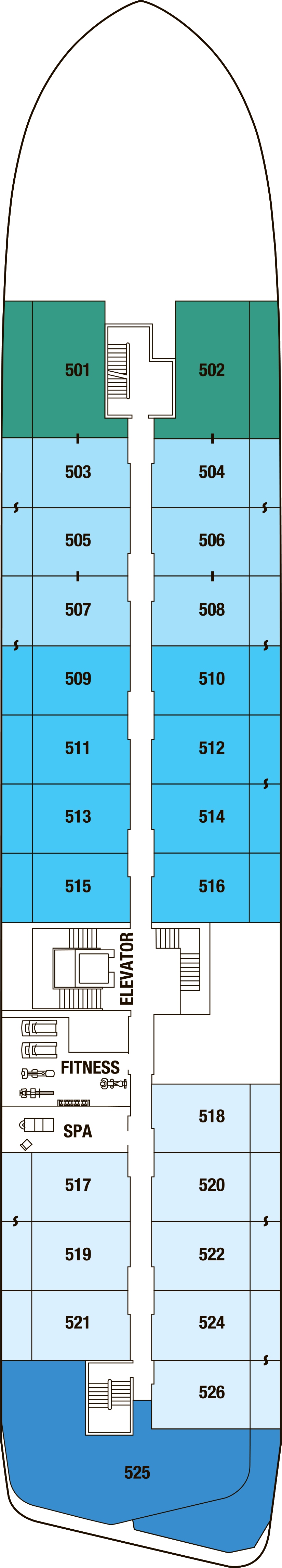 Deck 5 deck plan for Celebrity Compass