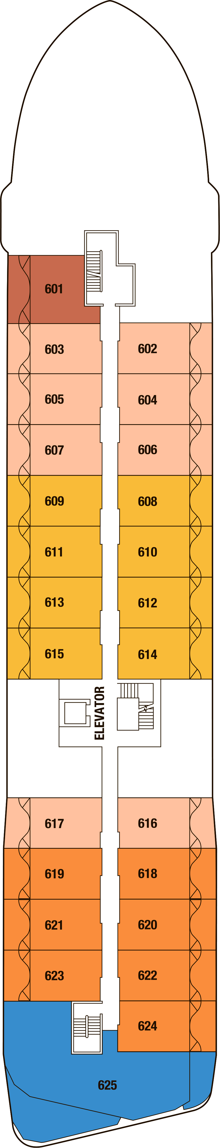 Deck 6 deck plan for Celebrity Compass