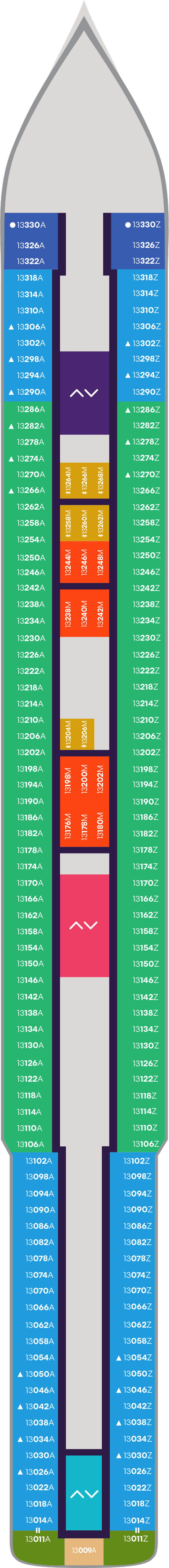 Deck 13 deck plan for Scarlet Lady