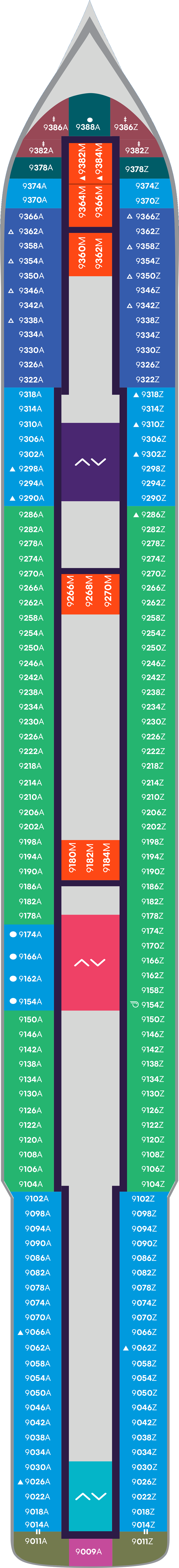 Deck 9 deck plan for Scarlet Lady
