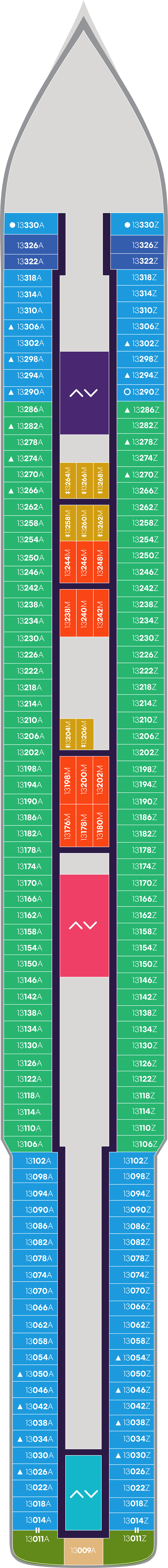 Deck 13 deck plan for Valiant Lady