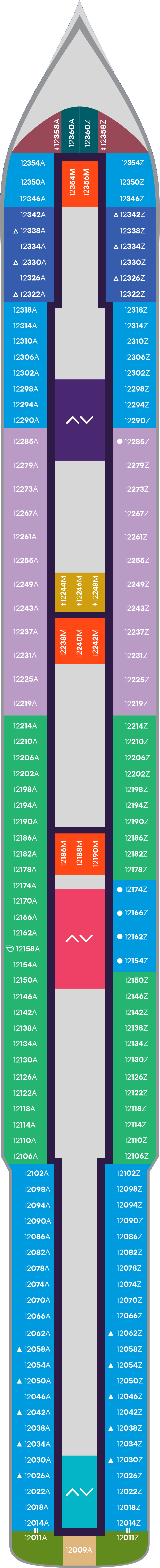 Deck 12 deck plan for Valiant Lady