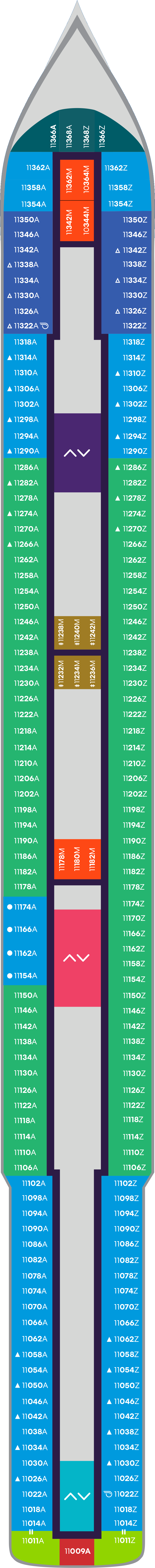 Deck 11 deck plan for Valiant Lady