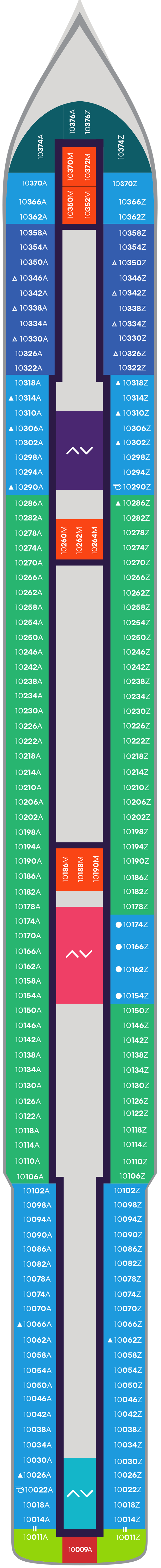 Deck 10 deck plan for Resilient Lady
