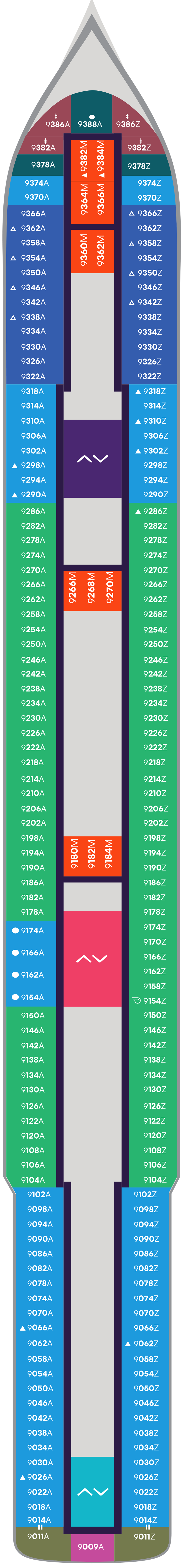 Deck 9 deck plan for Resilient Lady