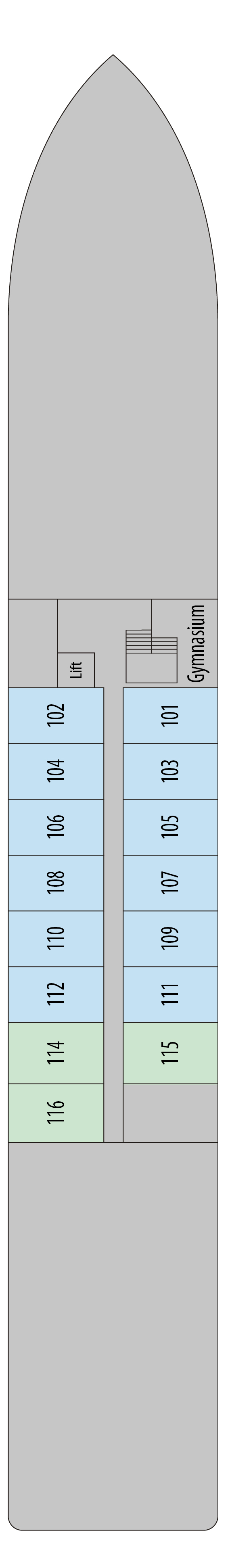 Lower (Deck 1) deck plan for MS Douro Splendour