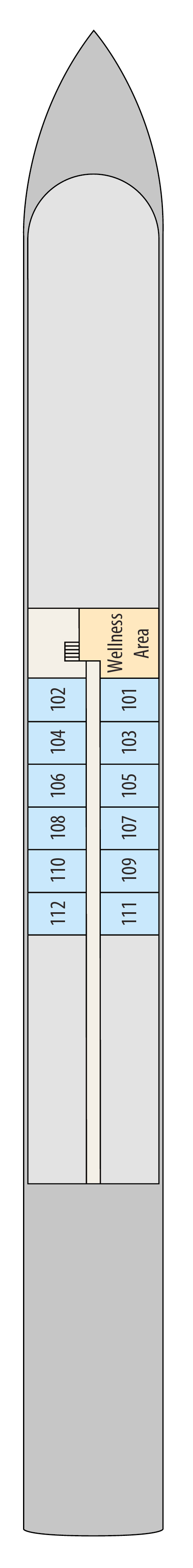 Lower (Deck 1) deck plan for MS William Shakespeare