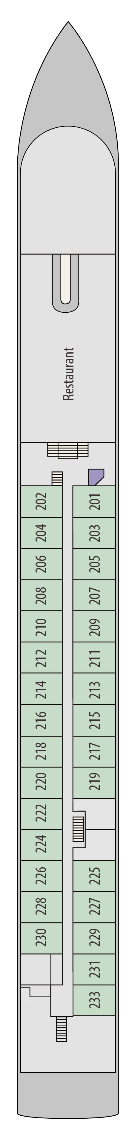 Main (Deck 2) deck plan for MS William Shakespeare