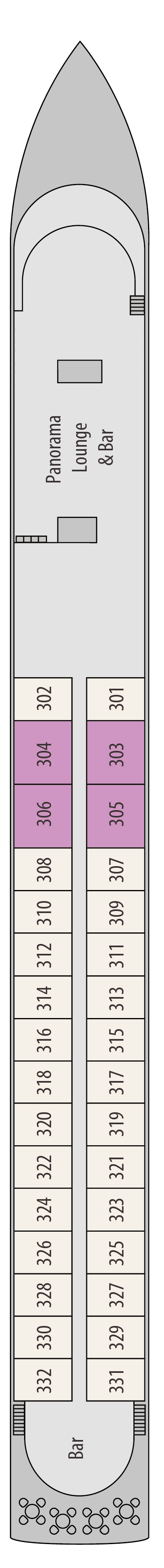 Upper (Deck 3) deck plan for MS William Shakespeare