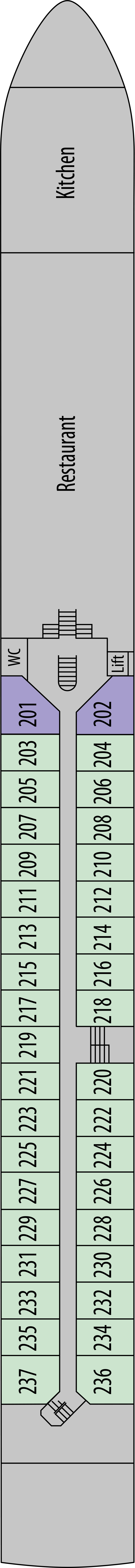 Ruby (Deck 2) deck plan for MS Adriatic Sky