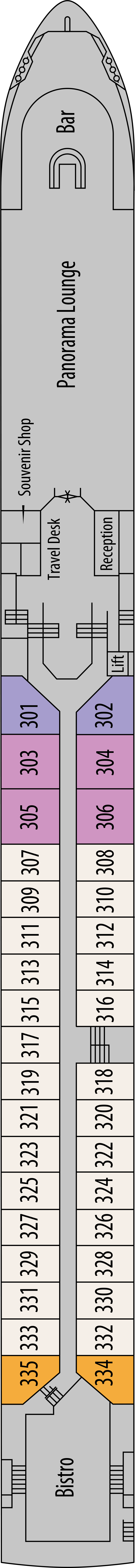 Diamond (Deck 3) deck plan for MS Adriatic Sun