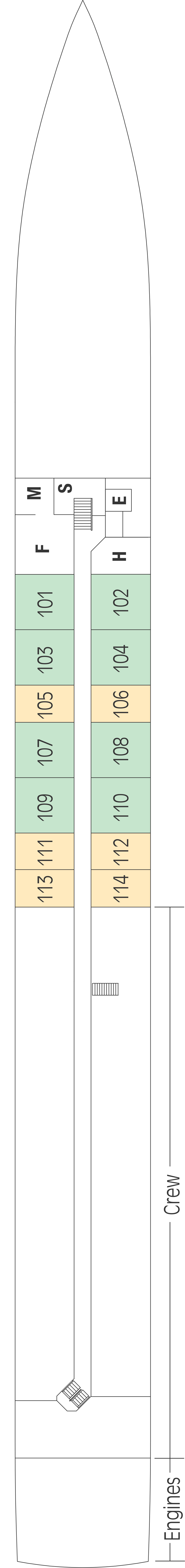 Emerald (Deck 1) deck plan for ms Savor