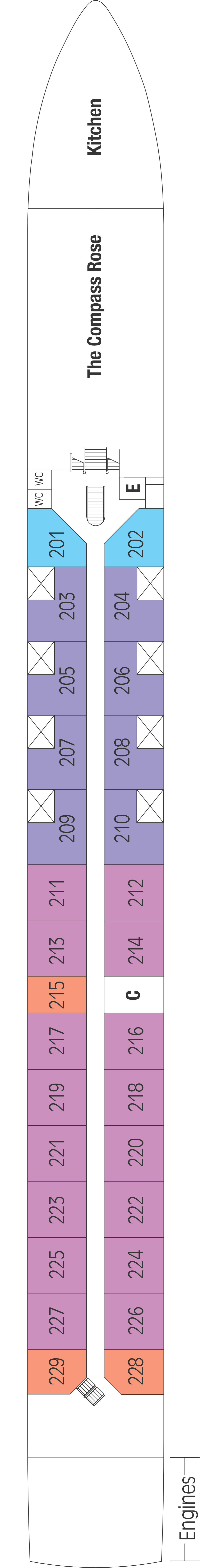Ruby (Deck 2) deck plan for ms Savor