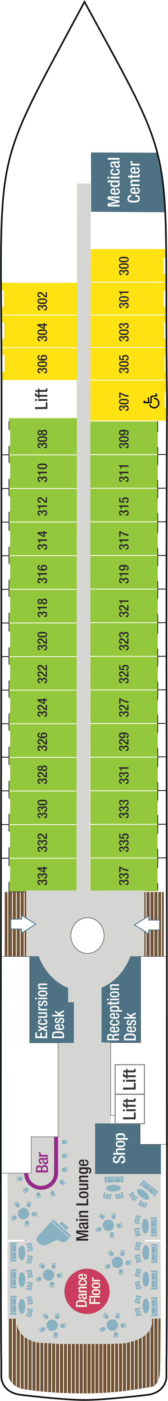 Deck 3 deck plan for L'Austral