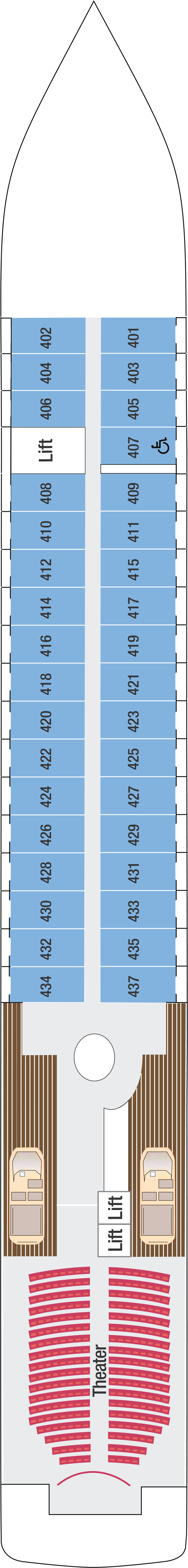 Deck 4 deck plan for L'Austral