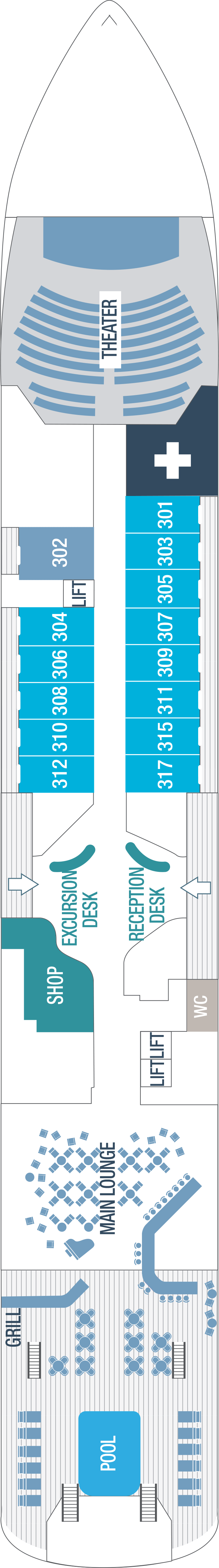 Deck 3 deck plan for Le Champlain