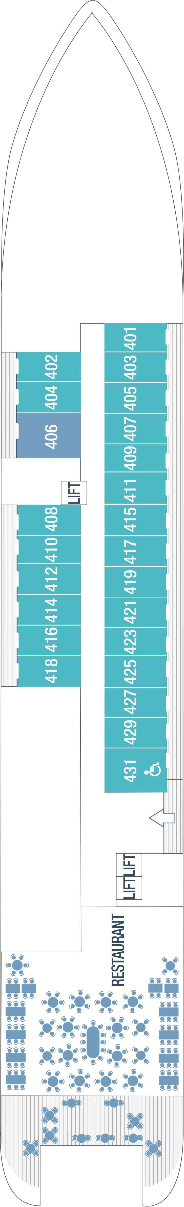Deck 4 deck plan for Le Champlain