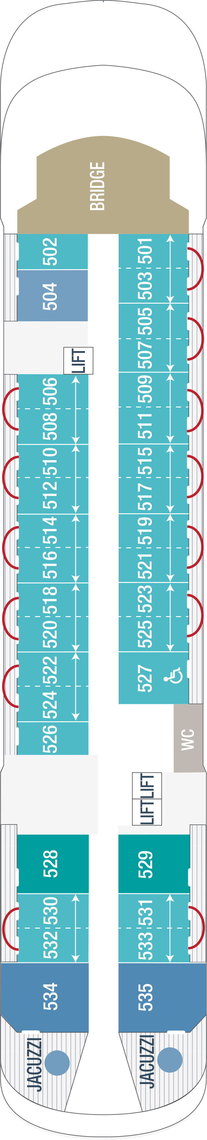 Deck 5 deck plan for Le Champlain