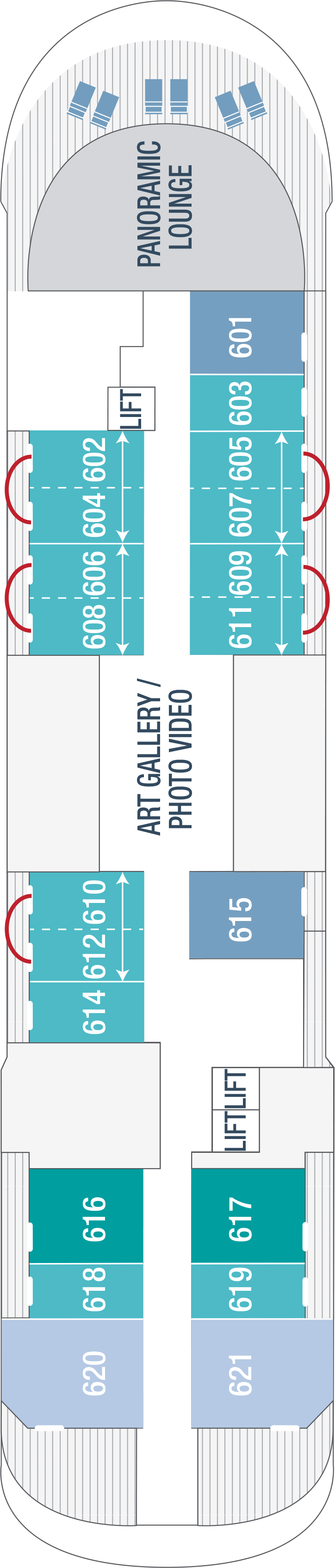 Deck 6 deck plan for Le Champlain