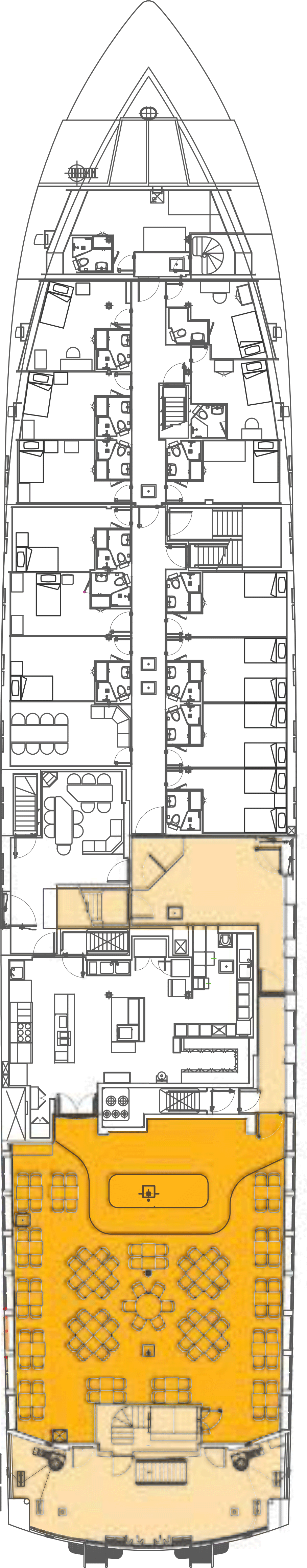 Ocean (Deck 1) deck plan for Santa Cruz II