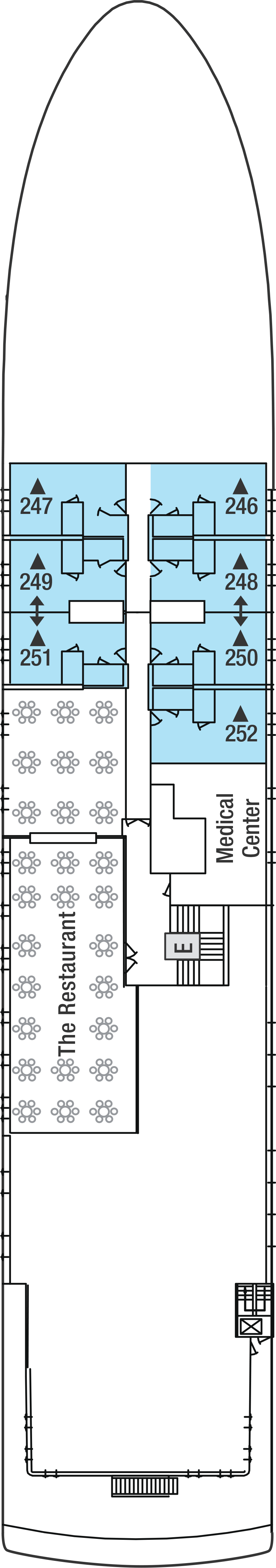 Deck 2 deck plan for Silver Galapagos